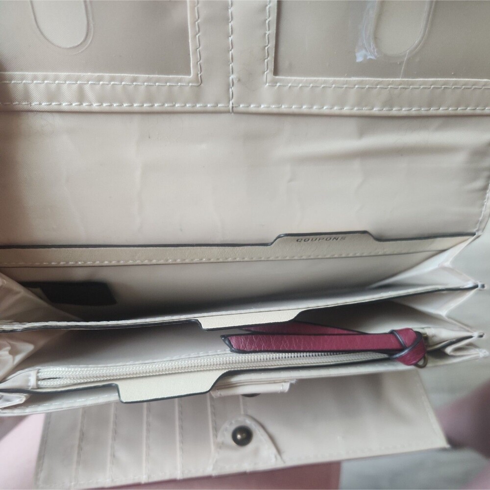 Sonoma Keelan RFID Filemaster Wallet Wine Red Button Zip Organizer Clutch - Picture 4 of 7